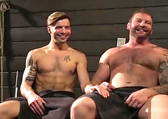 Slave suspended and spanked hard