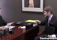 Muscular office hunk seduced by his boss