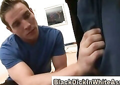 Interracial sex loving gay sucking a big black cock