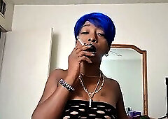Blue Nasty lipstick face fuck