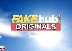 FAKEhub - Lewd Black mother I'd like to fuck uses her hot lips and large boobs and booty in job interview to tempt boss and milking his large dic