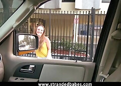 Busty flower vendor having sex with her client in public