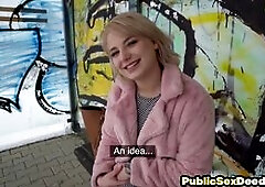 Public 21yo slut pussysmashed in POV