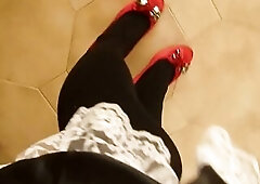 costume nurse sissy heels