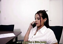 Immodest boss makes his secretary go to his abode wanting to fuck her, cum in her snatch and proceed banging