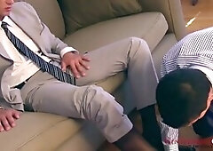 Keith Banks and Fernando worship Master Niklas Roth's boots with deepthroat action