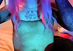 Trans doll gives a hot handjob