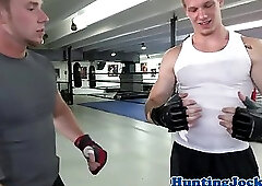 Wrestling jocks fuck in the octagon