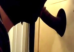 BIG BLACK COCK getting deep-throated at homemade glory fuckhole with CIM