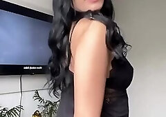 Hot teen trans jerks off and eats her own cum