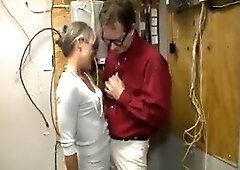 Granny jerking an old man