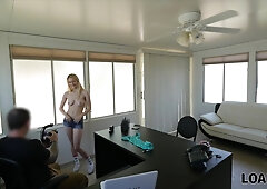 Strip-club and go-go dancer fucked by manager in loan porn