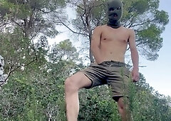 Pleasurable outdoor cruising on Ibiza with a masked twist