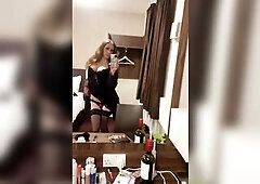 Sissy floozy doll in hotel room taking a vibrator - Whitney day
