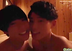 Meeting And Pulverize In Sauna Bathtub