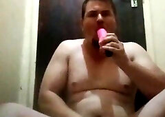 White Cub blowing & tearing up giant rosy wand