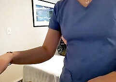 The occupational health nurse has been bugging the busy CEO cuz this chab keeps putting off his annual physical. So, they lastly one as well as the ot
