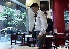 Twink co-workers get laid after coffee