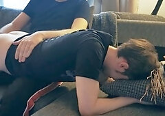 Amateur boy Oznob Oznofla gets his first spanking in this alternate camera teaser