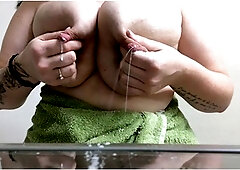 Close up masturbation with big cumshot