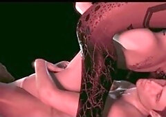 3D cartoon succubus enjoys threesome with couple in wild sex party