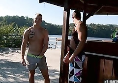 Muscle daddy anal sex and facial