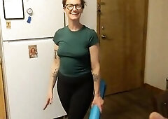 Autumn come by my place, to show me a naked yoga routine. I got some admirable shots, make no doubt of