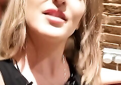 Hot brunette amateur MILF rides hubbys cock