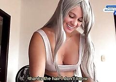 My stepmother gives me a massage and gets lewd - English subtitles