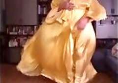 Champagne dressing gown, it drives me crazy.