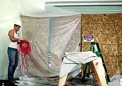 Muscular hotties Alex Mecum and Devin Franco fuck instead of working