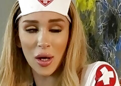 Busty Transbabe Nurse Angelina Please fucks Doctor Michael DelRay