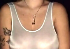 Close up pussy shot onto a cute busty