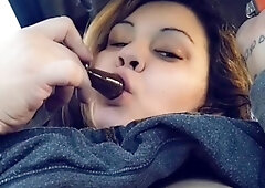 Pulled amateur babe shows her big boobs