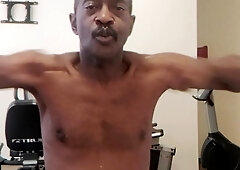 Dan Black Male Bottom. Flexing His Muscles In The Gym 1