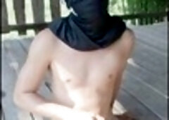 Gay masturbate, jerking off, gay mask