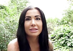 German brunette hair is wearing erotic nylons all the time and sucking weenies in advance of getting banged