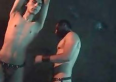 Tattoo twink bound with facial