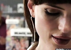 Brilliance aperture surprise for recent customer in trannies sex shop and shemale with large dong Natalie Mars liked it Large schlong dude played with