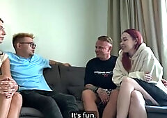 I Swappe My Hawt GF with Some other Pair & Screwed His Breasty Wife Untill I Exploded on Her Snatch