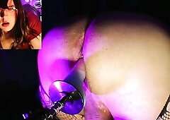 Sissy bangs their butt with a bang machine for a bit, switching between a regular to a thick sex-toy.