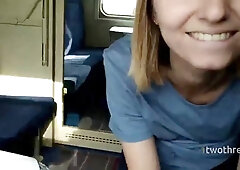 Sweety Redhead Blowjobs Queen Ejaculant Swallowed Twice In Train