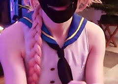 Femboy Beauty Inhales and Masturbates Lad Jizz-shotgun