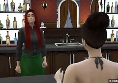 Trans Waitress Screws Client - Raunchy Sexy Animations