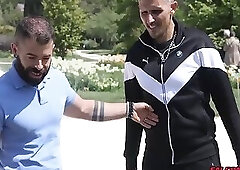 Andre Donovans huge black cock bareback twink Dean Young