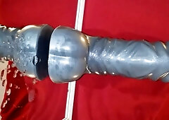 Prostate milking with HUGE dildo in Chastity till orgasm 3