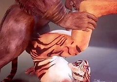 Facesitting anime on slave, wild life, fart animation