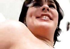 Some overweight assed (precious looking) hotty gets a void urine enema, sucks a stud off and then gets banged up the booty and the dude creams in her 