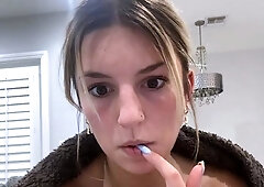 Small titted blond stunner Sarah Peachez masturbating