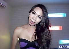 Thai tranny Apple takes it bareback in a POV session